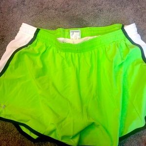Lime green under armor shorts